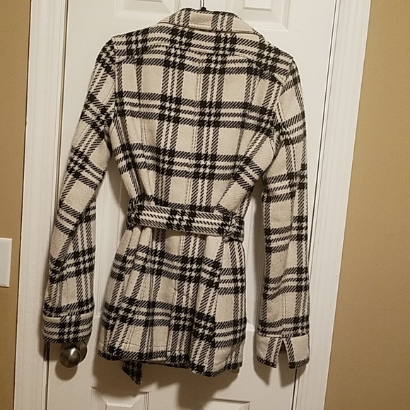 Jou Jou Black and Ivory Checkered Coat - Picture 2 of 5